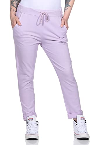 MATY FASHION Damen Jogginghose Uni Sweatpants für Training Freizeit Yoga Sporthose aus Baumwolle 94 (Lila) von MATY FASHION