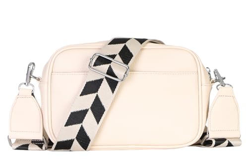 MATY FASHION Damen Tasche kleine Handtasche mit breiten Riemen Schulter Crossbody Bag moderne Umhängetasche 2528 (Creme) von MATY FASHION