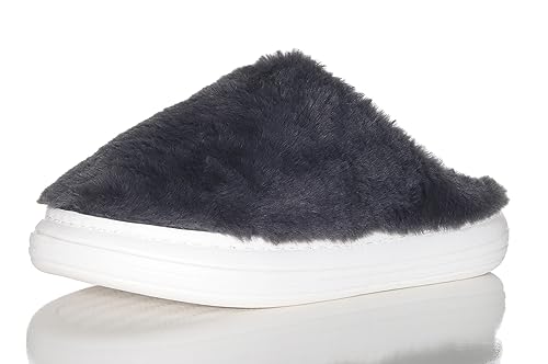 MATY FASHION Hausschuhe Damen Slipper warme Pantoffeln Winterlatschen gefütterte Puschen 609 (Anthrazit, 40) von MATY FASHION