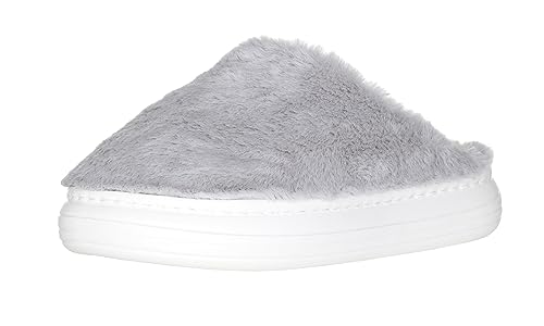 MATY FASHION Hausschuhe Damen Slipper warme Pantoffeln Winterlatschen gefütterte Puschen 609 (Hellgrau, 40) von MATY FASHION