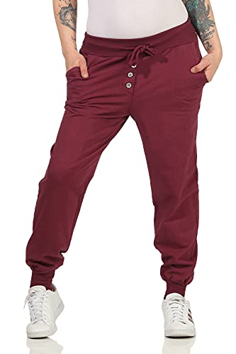 MATY FASHION Jogginghose Damen Sweat Pants Trainingshose Baggy Boyfriend 86 Bordo von MATY FASHION