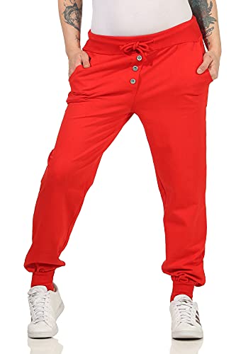 MATY FASHION Jogginghose Damen Sweat Pants Trainingshose Baggy Boyfriend 86 Rot von MATY FASHION