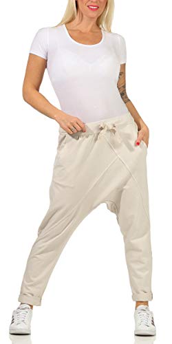 MATY FASHION Jogginghose Damen Sweat Pants Trainingshose Baggy BoyfriendStyle 04 (Baumwolle, Beige) von MATY FASHION