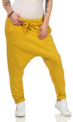 MATY FASHION Jogginghose Damen Sweat Pants Trainingshose Baggy BoyfriendStyle 04 (Baumwolle, Gelb) von MATY FASHION