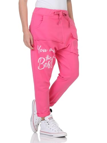 MATY FASHION Jogginghose Damen Sweat Pants Trainingshose Baggy BoyfriendStyle 21353 (DE/NL/SE/PL, Numerisch, 34, 38, Regular, Regular, Pink) von MATY FASHION