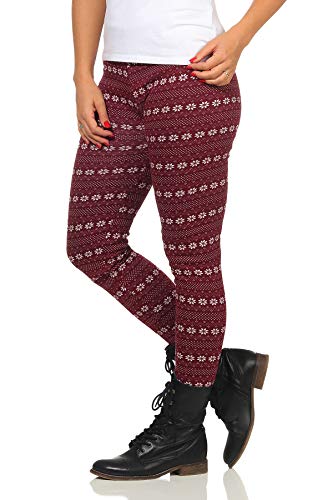 MATY FASHION Norweger Thermo Winter Leggings, Pants mit Teddy Fell gefüttert Wärmeschutz 337 (L/XL, Bordo) von MATY FASHION