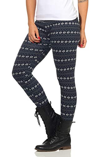 MATY FASHION Norweger Thermo Winter Leggings, Pants mit Teddy Fell gefüttert Wärmeschutz 337 (L/XL, Dunkelblau) von MATY FASHION