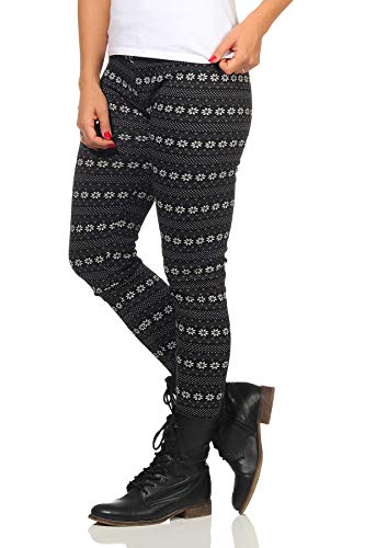 MATY FASHION Norweger Thermo Winter Leggings, Pants mit Teddy Fell gefüttert Wärmeschutz 337 (L/XL, Schwarz) von MATY FASHION