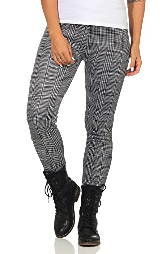 Thermoleggings im Glencheck Style Winter Leggins Teddyfell warme Fashion Hose 295 grau1 L/XL von MATY FASHION