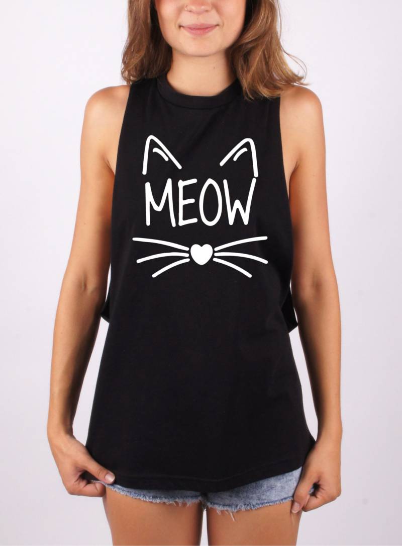 Miau Katze T-Shirt, Tiere, Kleidung, Bekleidung, T-Shirts, T-Shirts, 100 % Baumwolle, Hergestellt in Italien von MATclothingShop