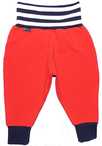 MAUALA Pumphose Unisex Babyhose für Jungen Hose für Mädchen Schlupfhose Baby Baumwolle Langhose Gr. 50-104rot-dblaustrf-dblau, 62 von MAUALA