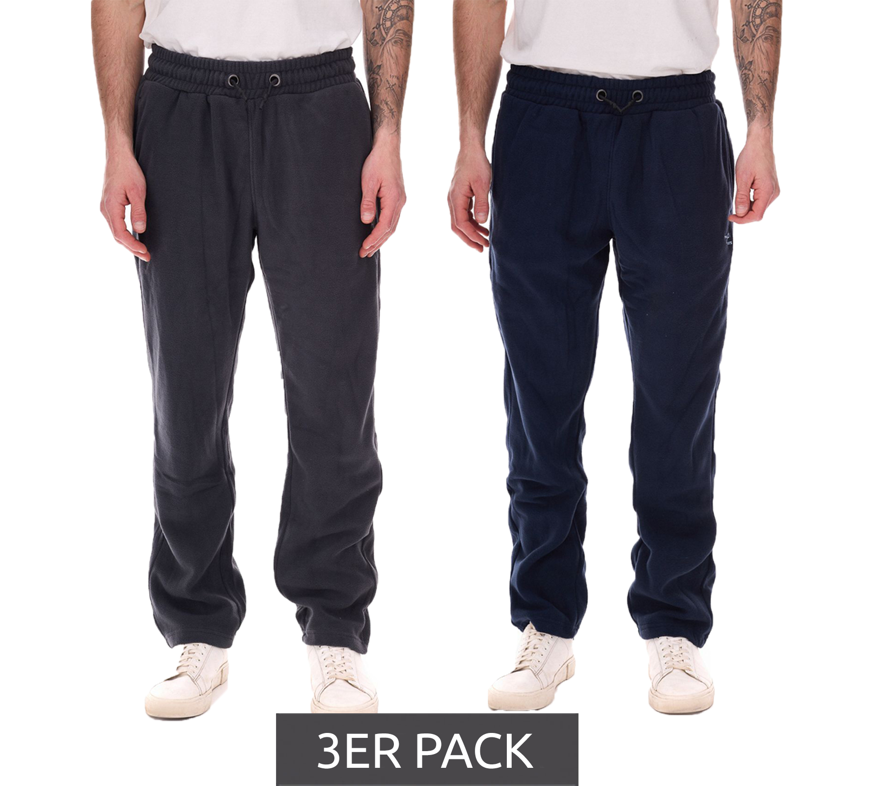 3er Sparpack MAUI SPORTS Herren Fleece-Hose Freizeit-Jogger Homewear Oeko-Tex 100 zertifiziert 9087474 Blau oder Grau von MAUI SPORTS