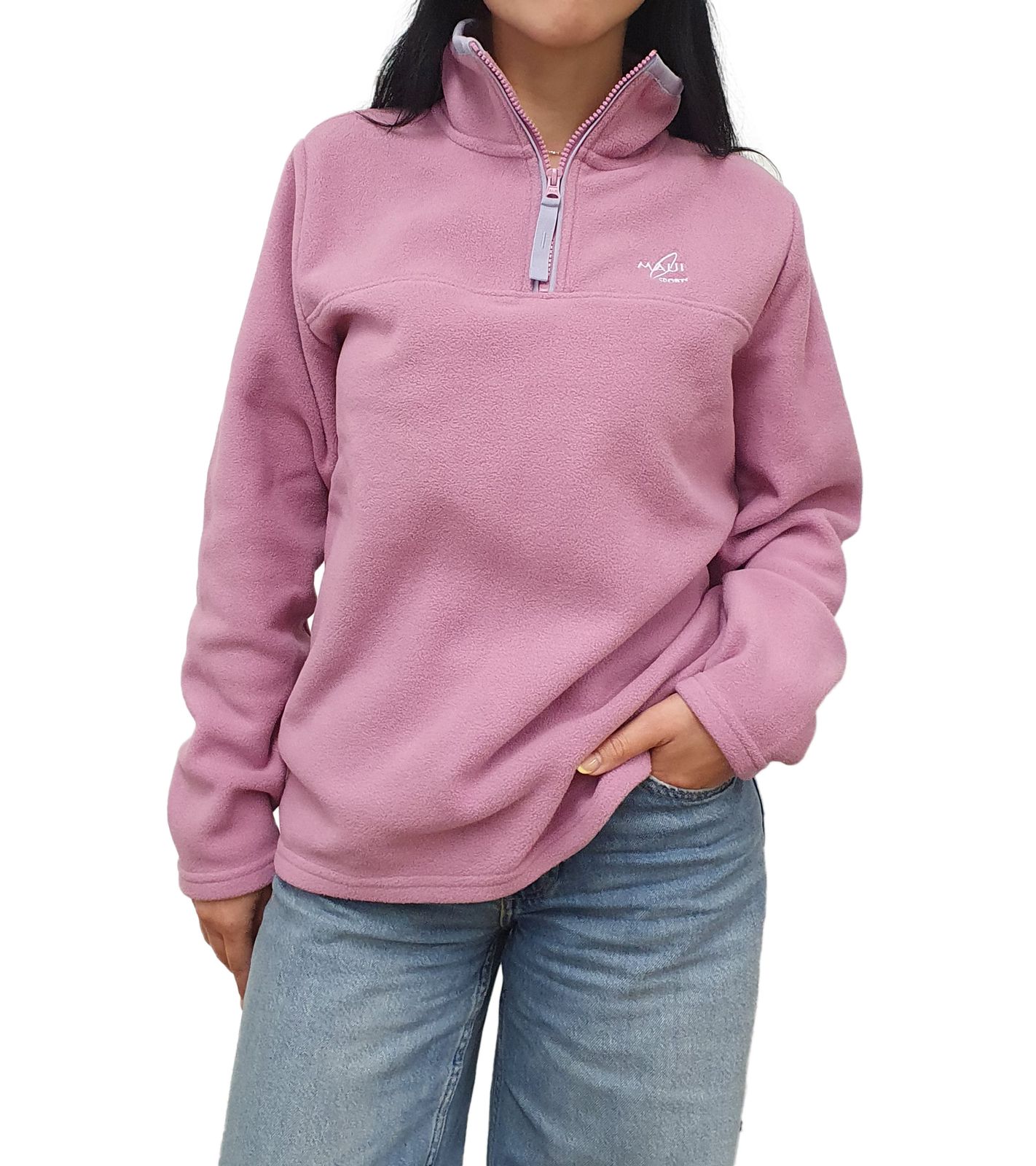 MAUI SPORTS Damen Fleece-Sweater mit Stehkragen Troyer Übergangs-Pullover Sweater Rosa MAUI SPORTS Damen Fleece-Sweater mit Stehkragen Troyer Übergangs-Pullover Sweater Rosa von MAUI SPORTS