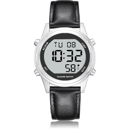 MAUJOY Damen Herren Sprechende Uhr Deutsch Ankündigung,Senioren Armbanduhr Sehbehinderte Uhren Blindenuhr,Große Digitale Funkuhr,Durchdachte Geschenke von MAUJOY