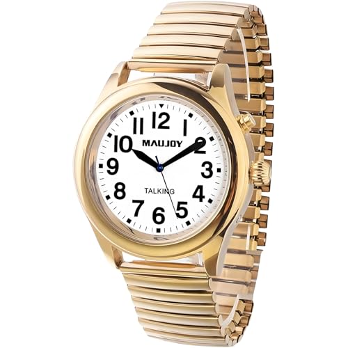 MAUJOY Deutsch Sprechende Herren Armbanduhr I Datum- und Zeitansage I Für Blinde, Senioren und Demenzkranke von MAUJOY