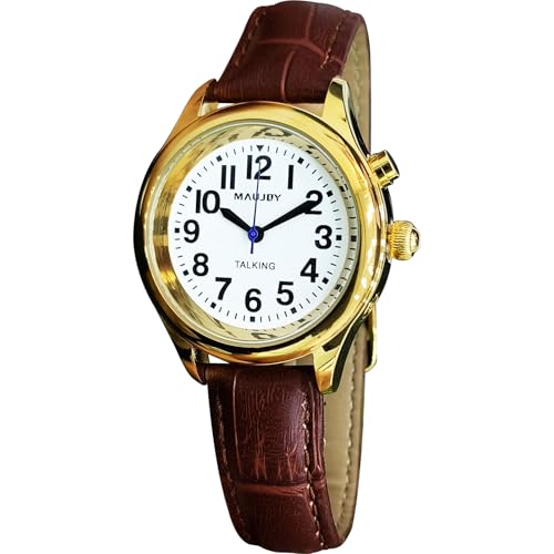 MAUJOY Hochwertige, klare und laute Stimme, ultradünn, englisch sprechende Damenuhr spricht die Zeit, das Datum oder die Weckzeit für ältere Menschen, Sehbehinderte oder Blinde, bronze, 36mm MAUJOY Hochwertige, klare und laute Stimme, ultradünn, englisch sprechende Damenuhr spricht die Zeit, das Datum oder die Weckzeit für ältere Menschen, Sehbehinderte oder Blinde, bronze, 36mm von MAUJOY