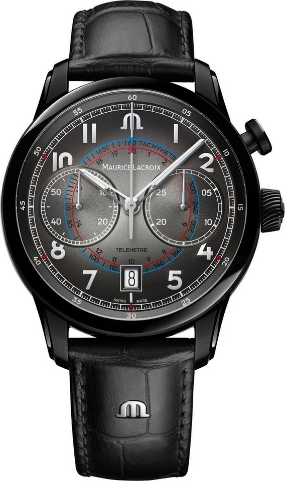 MAURICE LACROIX Chronograph Pontos Monopusher, PT6428-DLB01-320-2, Armbanduhr, Herrenuhr, Automatik, Swiss Made von MAURICE LACROIX