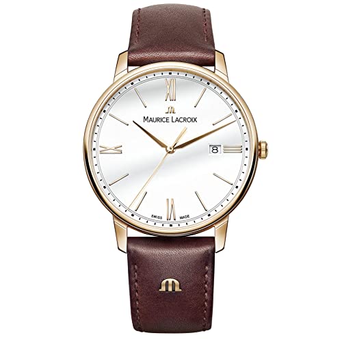 Maurice Lacroix Herren Analog Quarz Uhr mit Leder Armband EL1118-PVP01-112-1 von MAURICE LACROIX