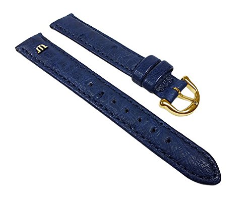 MAURICE LACROIX Uhrenarmband Straußenleder Band Blau 22628G, Stegbreite:18mm von MAURICE LACROIX