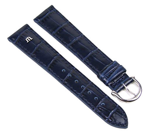 Maurice Lacroix Ersatzband Markenband Kalbsleder Krokooptik Stahlblau 19mm XL von MAURICE LACROIX