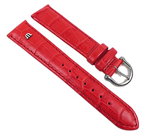 Maurice Lacroix Ersatzband Uhrarmband Leder Band Lousiana-Kroko-Optik Rot 21940S, Anstoß:14 mm von MAURICE LACROIX