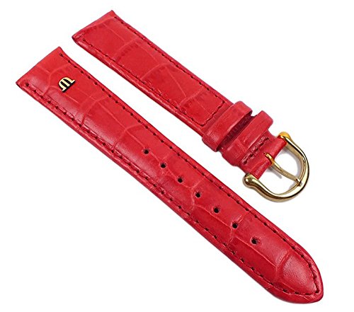MAURICE LACROIX Ersatzband Uhrarmband Leder Band Lousiana-Kroko-Optik Rot 21941G, Anstoß:14 mm von MAURICE LACROIX