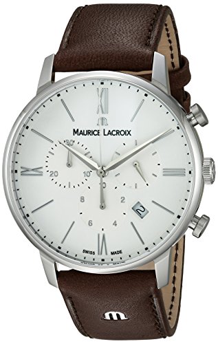 Maurice Lacroix Herren Analog Quarz Uhr mit Leder Armband EL1098-SS001-112-1 von MAURICE LACROIX