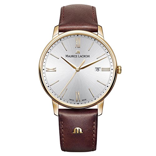 Maurice Lacroix Herren Analog Quarz Uhr mit Leder Armband EL1118-PVP01-111-1 von MAURICE LACROIX