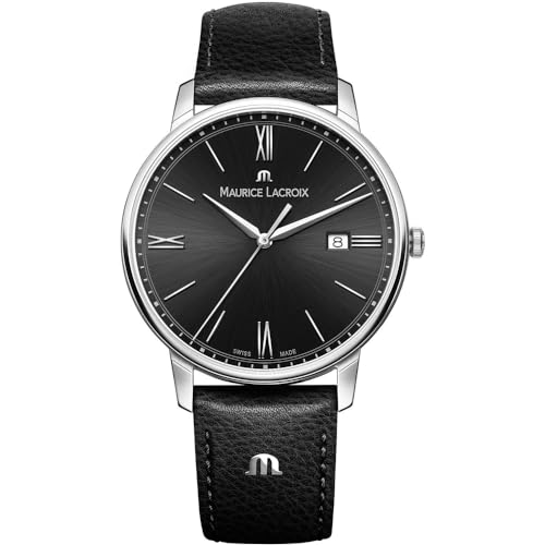 Maurice Lacroix Herren Analog Quarz Uhr mit Leder Armband EL1118-SS001-310-1 von MAURICE LACROIX