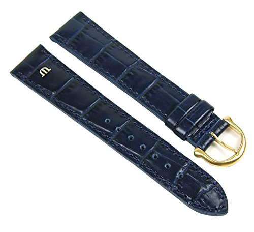 MAURICE LACROIX Louisiana Optik Uhrenarmband Kalbsleder Blau 21070G, Stegbreite:15mm von MAURICE LACROIX