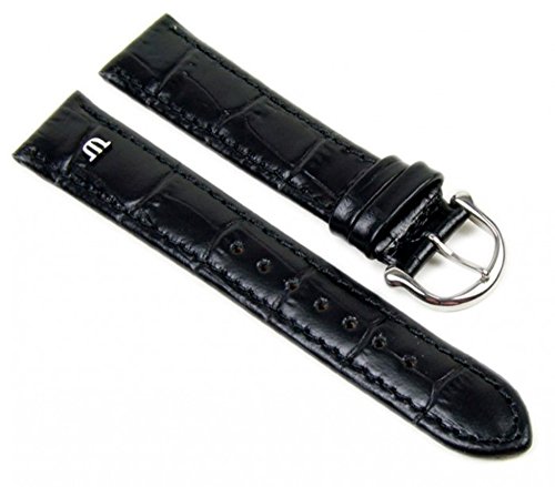 Maurice Lacroix Louisiana XL Uhrenarmband Leder Band Schwarz 20835S, Stegbreite:14mm von MAURICE LACROIX