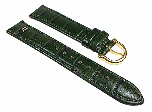 Maurice Lacroix Uhrenarmband Kalbsleder Kroko-Optik Tannengrün 24495G, Stegbreite:14mm von MAURICE LACROIX