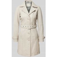 MAURITIUS Ledermantel mit Taillengürtel Modell 'Leonne' in Offwhite, Größe L von MAURITIUS