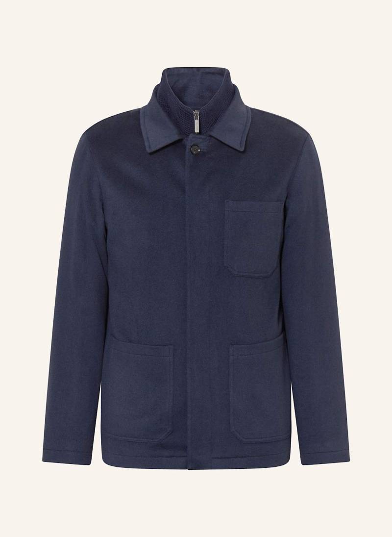 Maurizio  Baldassari Flanelljacke Aus Cashmere Mit Herausnehmbarer Blende blau von MAURIZIO  BALDASSARI