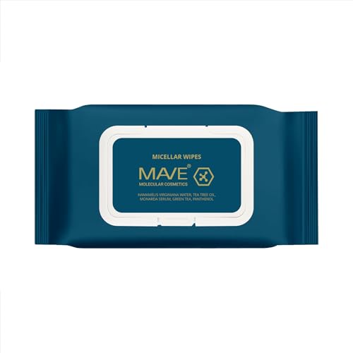 MAVE - Mizellen Reinigungstücher für die Haut (50Stk.) –Make-up Entferner & Feuchtigkeitsspendend mit Teebaumöl, Hyaluronsäure&Monarda-Serum–Sanfte Hautpflege für alle Hauttypen –Wiederverschließbar von MAVE