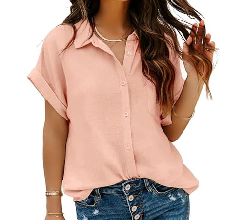 Damen Hemd Basic Bluse T Shirt Hemdjacke mit Knöpfen Überhemd Damen Hemd Basic Bluse T Shirt Hemdjacke mit Knöpfen Überhemd von MAVIS LAVEN