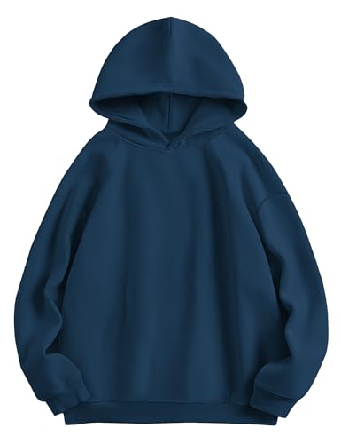 MAVIS LAVEN Blaue Sweatshirts für Frauen, niedliche übergroße Hoodies, Lange Ärmel, Fleece-Pullover, lässiger, lockerer Pullover, Winter-Outfits, Herbst, Y2k-Mode, Teenager-Mädchen 2023 von MAVIS LAVEN