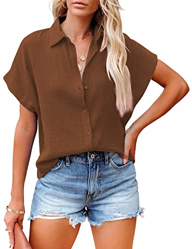 MAVIS LAVEN Bluse Damen Lange Ärmel Hemdbluse mit Stehkragen Büroblusen Lässige Oberteile von MAVIS LAVEN