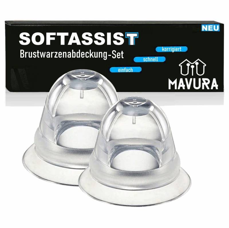 MAVURA BH-Stilleinlagen SOFTASSIST Premium Brustwarzenformer Stillhelfer Stillhilfe Hilfe, Schlupfwarzen Korrektur Selbsthaftend Hautfreundlich [2er Set] von MAVURA