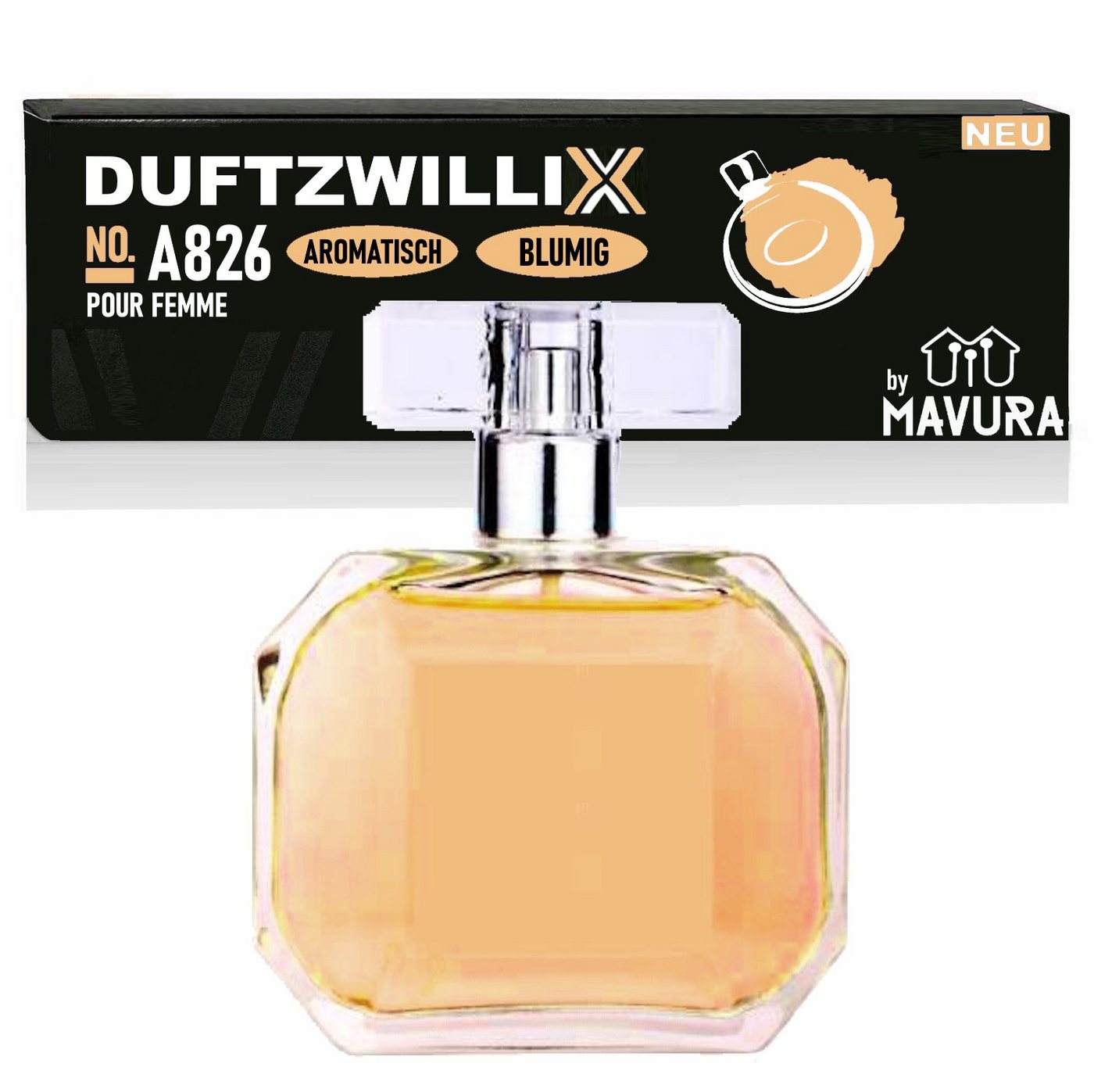 MAVURA Eau de Parfum DUFTZWILLIX No. A826 - Damen Parfüm - aromatisch & blumig, - 100ml - Duftzwilling / Dupe Sale von MAVURA