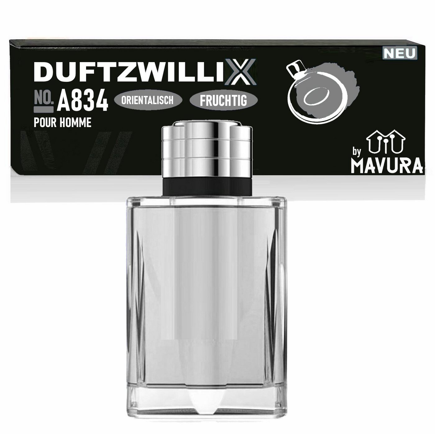 MAVURA Eau de Parfum DUFTZWILLIX No. A834 - Parfüm für Herren - orientalisch fruchtig, - 100ml Duftzwilling / Dupe Sale von MAVURA