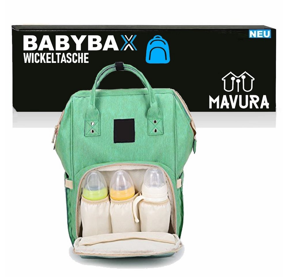 MAVURA Wickeltasche BABYBAX Babytasche Wickelrucksack Pflegetasche Baby Windelrucksack, Mamatasche Babyrucksack wasserdicht von MAVURA