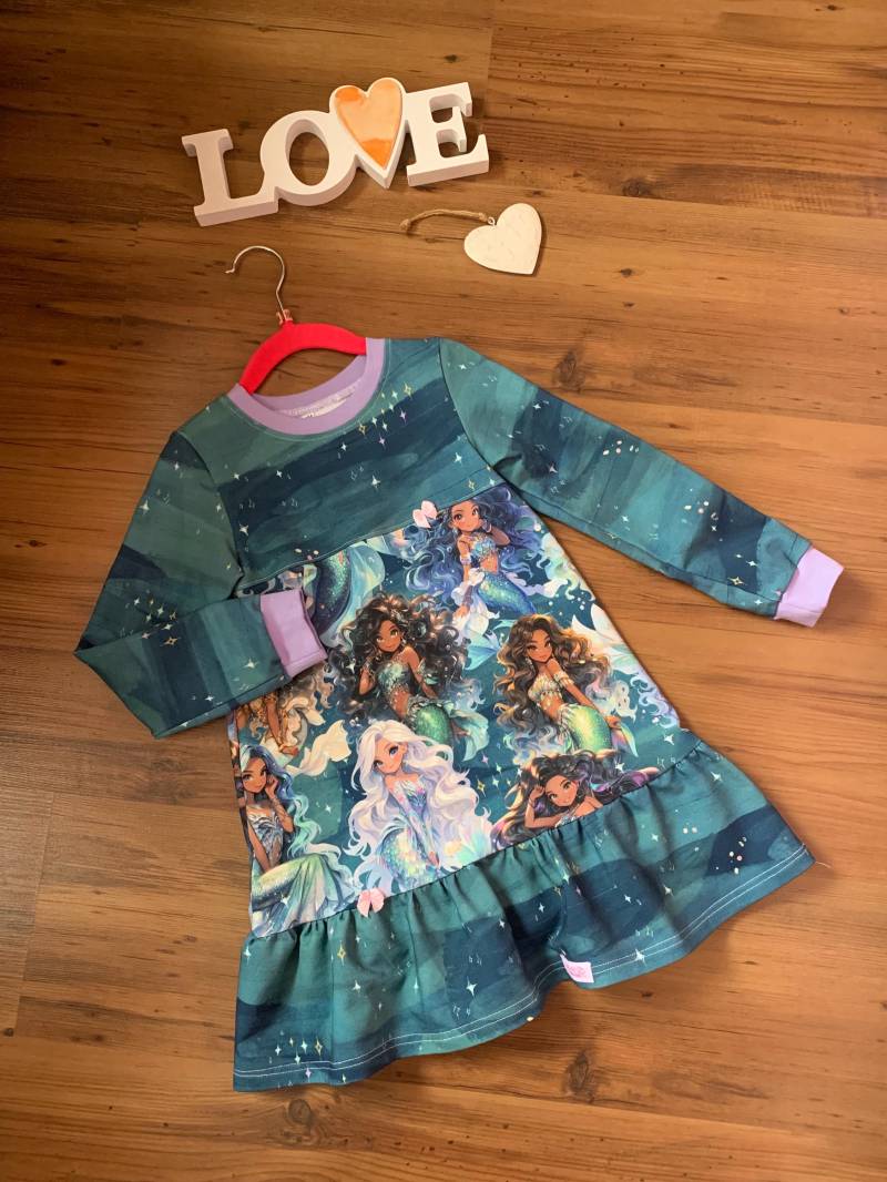 Kleid in Der Gr.104 /Handmade /Unikat /Bioqualität/Meerjungfrau von MAWICOUNTRYLOOK