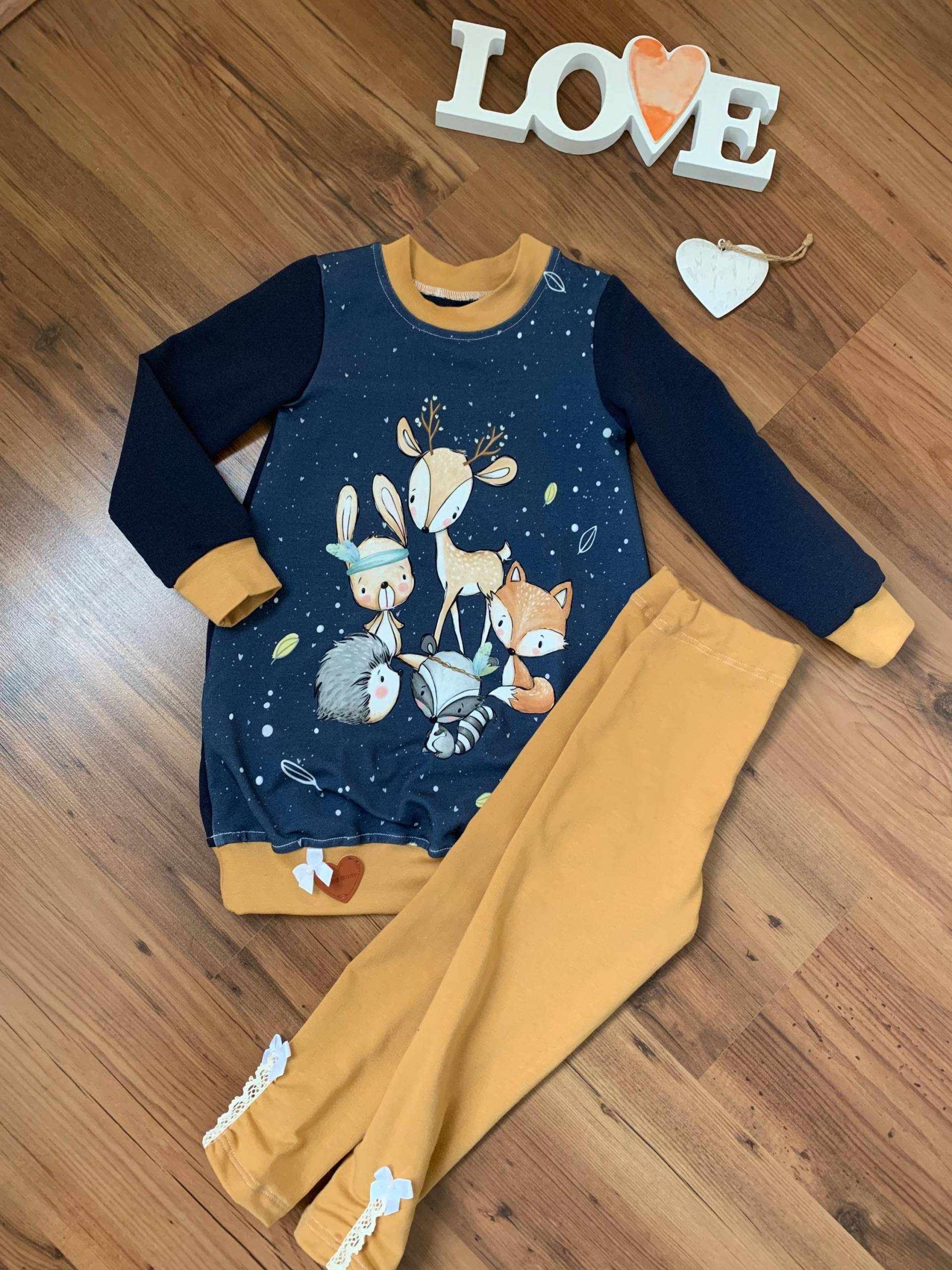 Set in Der Gr 92 /Pullikleid & Legging /Handmade/Neu /Bioqualität Absolutes Unikat von MAWICOUNTRYLOOK