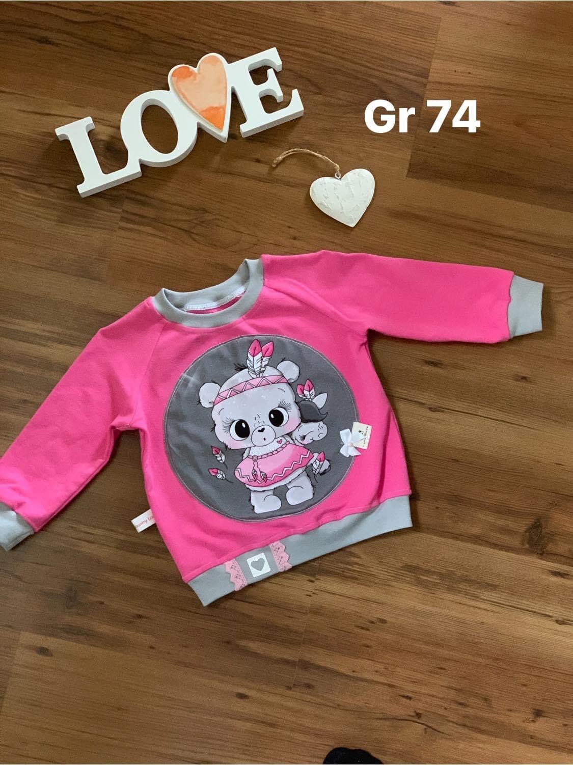 Sweatshirt Gr 74 /Handmade/Neu /Bioqualität/Absolutes Unikat von MAWICOUNTRYLOOK