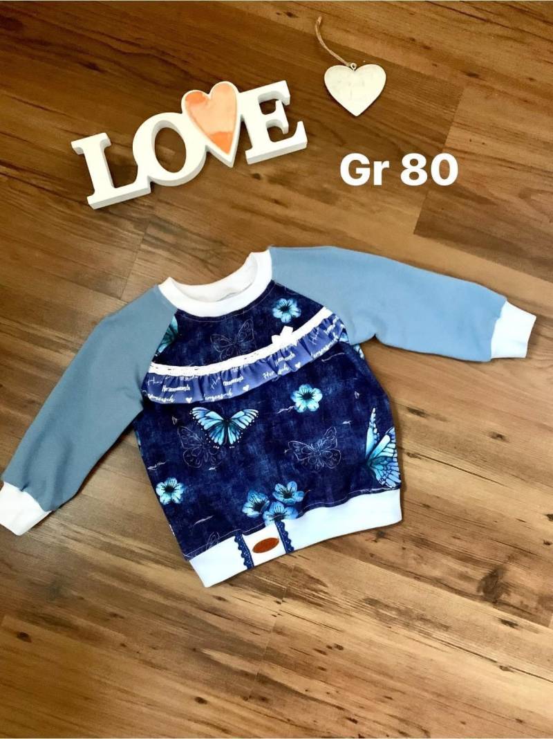 Sweatshirt Gr 80 /Handmade/Neu /Absolutes Unikat/Bioqualität von MAWICOUNTRYLOOK