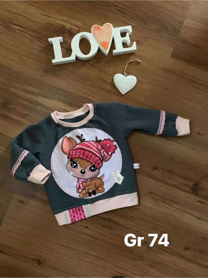 Sweatshirt in Der Gr 74 /Handmade/Absolutes Unikat von MAWICOUNTRYLOOK