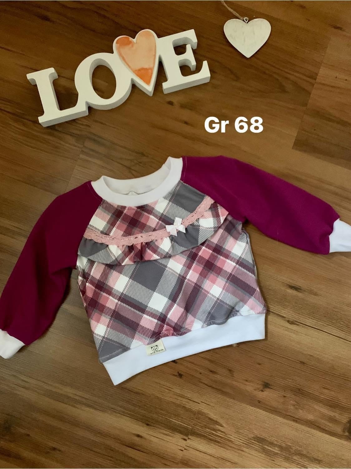 Sweatshirt in Der Gr.68 /Handmade/Neu /Bioqualität /Absolutes Unikat von MAWICOUNTRYLOOK