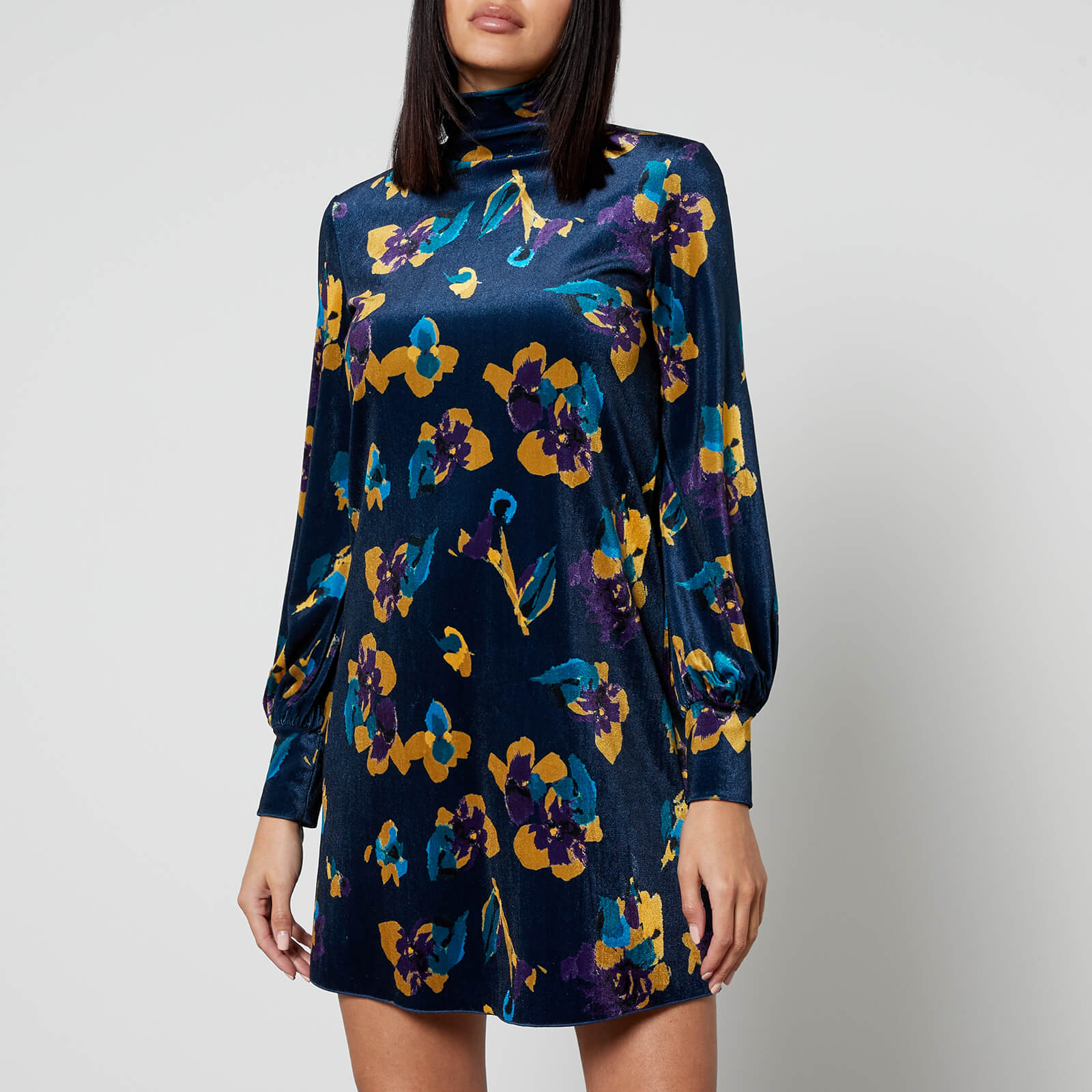 MAX&Co Floral Velvet-Jersey Tunic Dress - M von MAX&CO.