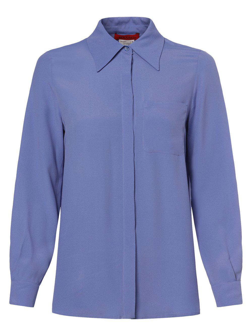 MAX&Co. Bluse mit Seiden-Anteil Damen Acetat, blau von MAX & Co.